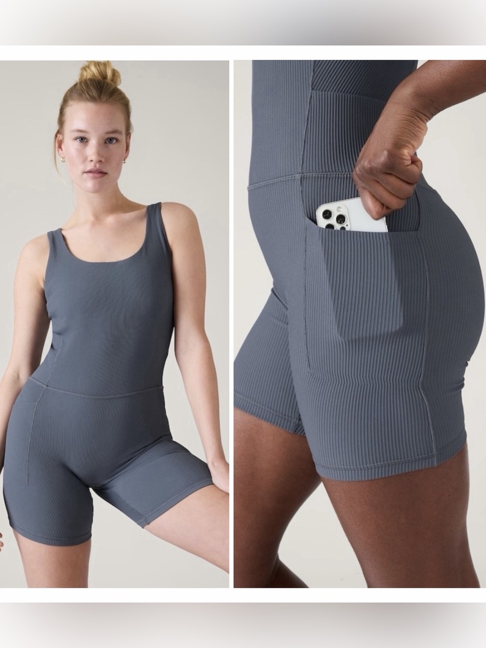 Athleta Salutation Bike Suit Granite Blue